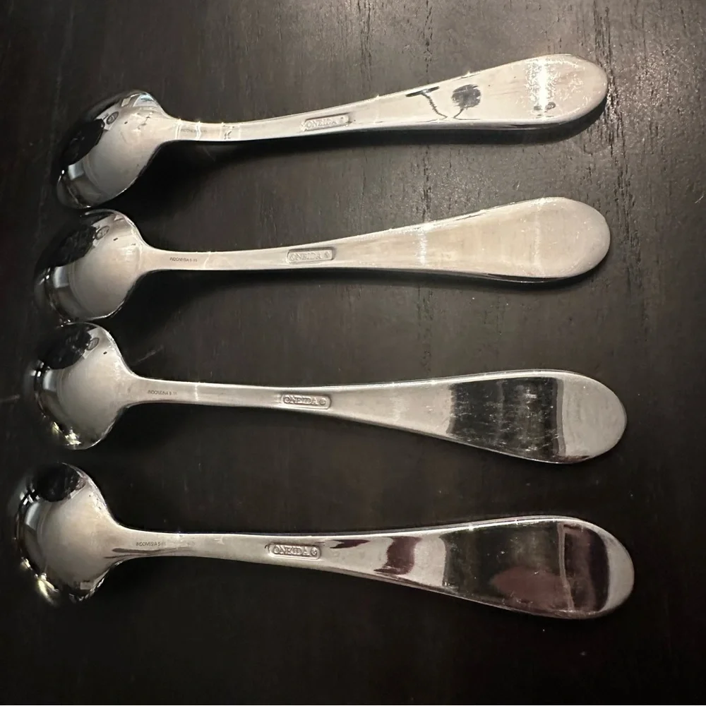 Oneida Stainless Icarus Glossy Large Serving Spoons Set of Four